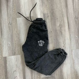 White Fox Vintage Acid Wash Sweatpants Black